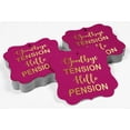 thumbnail image 4 of Inkdotpot Pack Of 50 Good Bye Tension Hello Pension Retirement Paper Tags DIY Craft Bracket Shape Real Gold Foil Hang Tags, 4 of 7