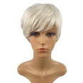 thumbnail image 3 of DOPI Girls Fashion Short White Wig Women Short Straight Hair Wig Female Fiber, 3 of 3