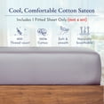 thumbnail image 2 of California Design Den Double Fitted Sheet Only, Softest 400 Thread Count 100% Cotton Sateen, Deep Pocket, All-Around Elastic, Side Indicators - Lavender Gray, 2 of 7
