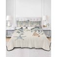 thumbnail image 3 of Blue Eucalyptus Coastal Full Size Down Alternative Comforter, Lightweight Comforter Quilt Bedding Set with Pillow Shams Starfish Shell Summer All Seasons Bed Comforter Duvet Insert 78"x90", 3 of 7
