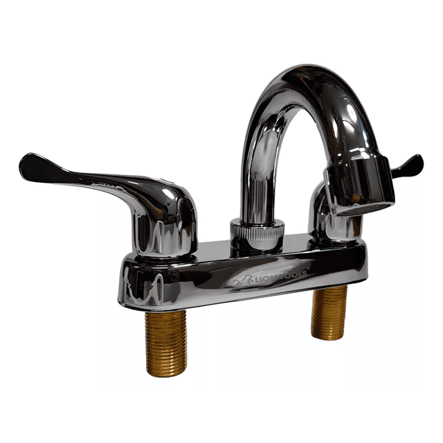 Llave Mezcladora Para Lavabo Cuerpo De Latón Cubierta Acero Inoxidable
