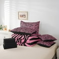 thumbnail image 5 of Manfei Geometric Stripes 7-Piece Twin Bedding Sets,Black Pink Bedding Comforter Set,Zebra Print Breathable Sheet Sets,Microfiber Abstract Room Decor,Reversible, 5 of 7