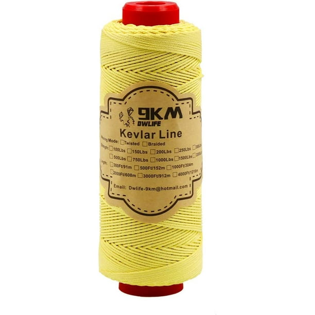 9KM DWLIFE Kevlar String Braided 300lb 500Ft Cord for Kite Flying Outdoor  Living Survival Rope General Purpose on a 