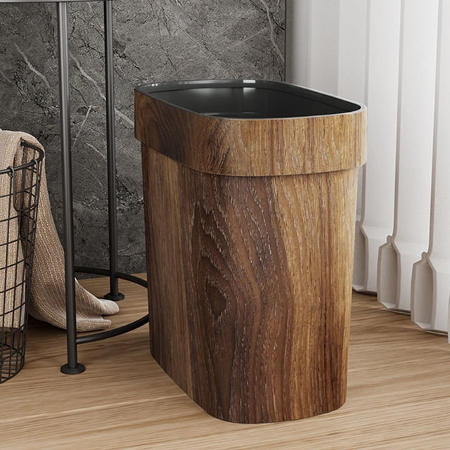 AURARMLET Kitchen Bin De Plástico Ligero Con Acabado Imitación Madera Ideal Para Y Oficina