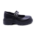 thumbnail image 3 of Zapato escolar Coqueta para niña de piel negro Jazz con hebilla, 3 of 7