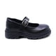 thumbnail image 3 of Zapato escolar Coqueta para niña de piel negro Jazz con hebilla, 3 of 7