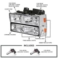 thumbnail image 3 of Spec-D Tuning Chrome Housing Clear Lens Headlights Compatible with 1988-1998 Chevy GMC C10 C/K 1500 2500 3500, Suburban Tahoe Silverado Sierra, L+R Pair Head Light Lamp Assembly, 3 of 6