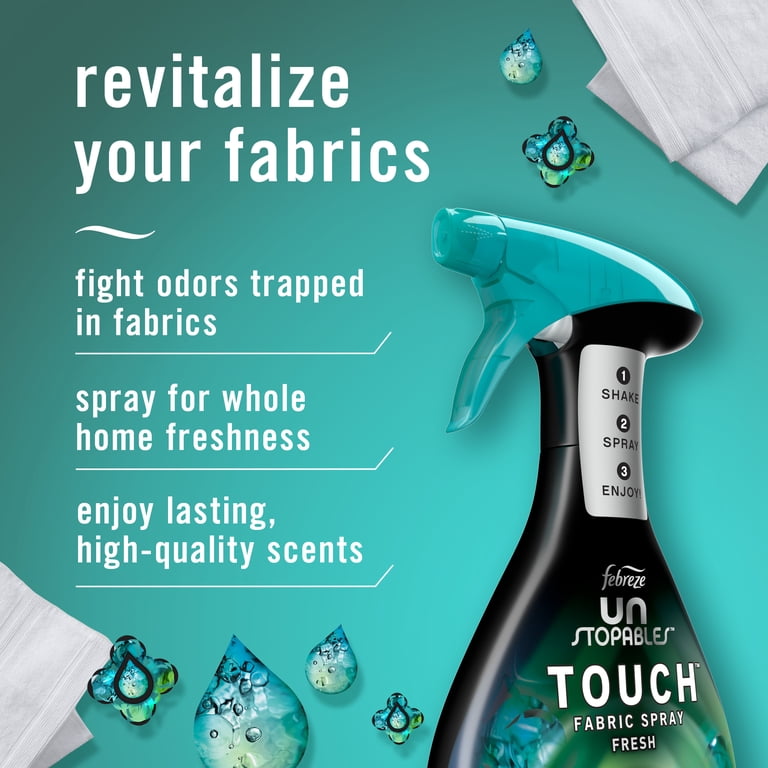 Febreze Fabric Spray Air Freshener, Odor-Fighting Fabric Refresher, Unstopables Fresh, 27 oz