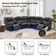 thumbnail image 4 of Othniel Power Reclining Sectional Couch with Bass Speaker Ambient Light USB Port,Cup Holder Black, 4 of 9