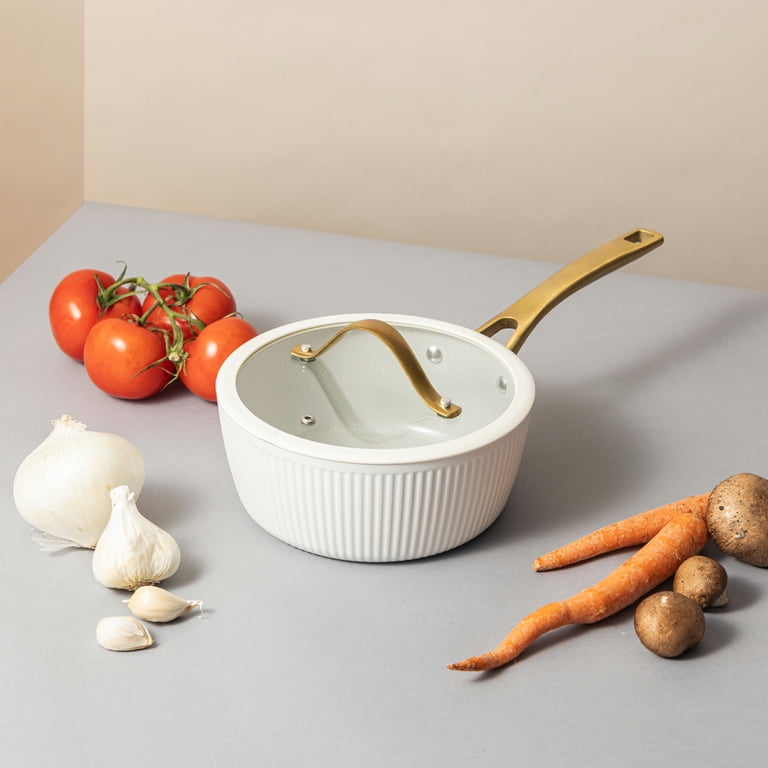 Thyme & Table 2.5-Quart Ceramic Non-Stick Ribbed Saucepan photo 5