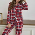 thumbnail image 6 of BLVB Womens Pajamas 2 Piece Outfits Casual Crew Neck Long Sleeve Tops and Plaid Pants Lounge Sets Sleepwear Pjs, 6 of 8