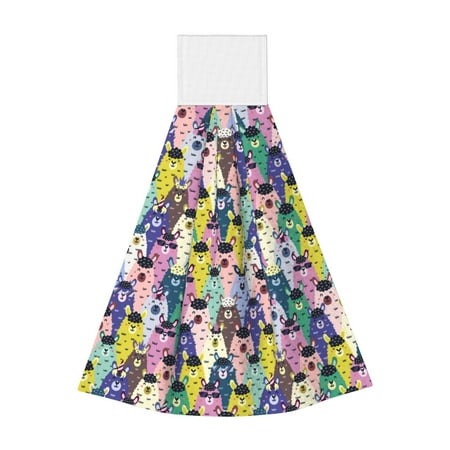 

Jgfou Llamas Colorful Print Coral Fleece Microfiber Hanging Hand Towel Soft Premium Dishcloths Multi-Purpose Dust and Stain Removal Cleaning Supplies