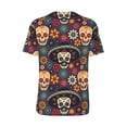 thumbnail image 3 of Haiem Hip Hop Hipster Baseball Jersey Button Down Shirts Sports Uniforms Men Women Jersey(Skulls and Flowers,3X-Large), 3 of 9