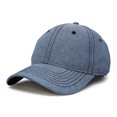 thumbnail image 4 of DALIX Premium Chambray Low Crown Cap Curved Bill 6 Panel Hat (Navy Blue), 4 of 7