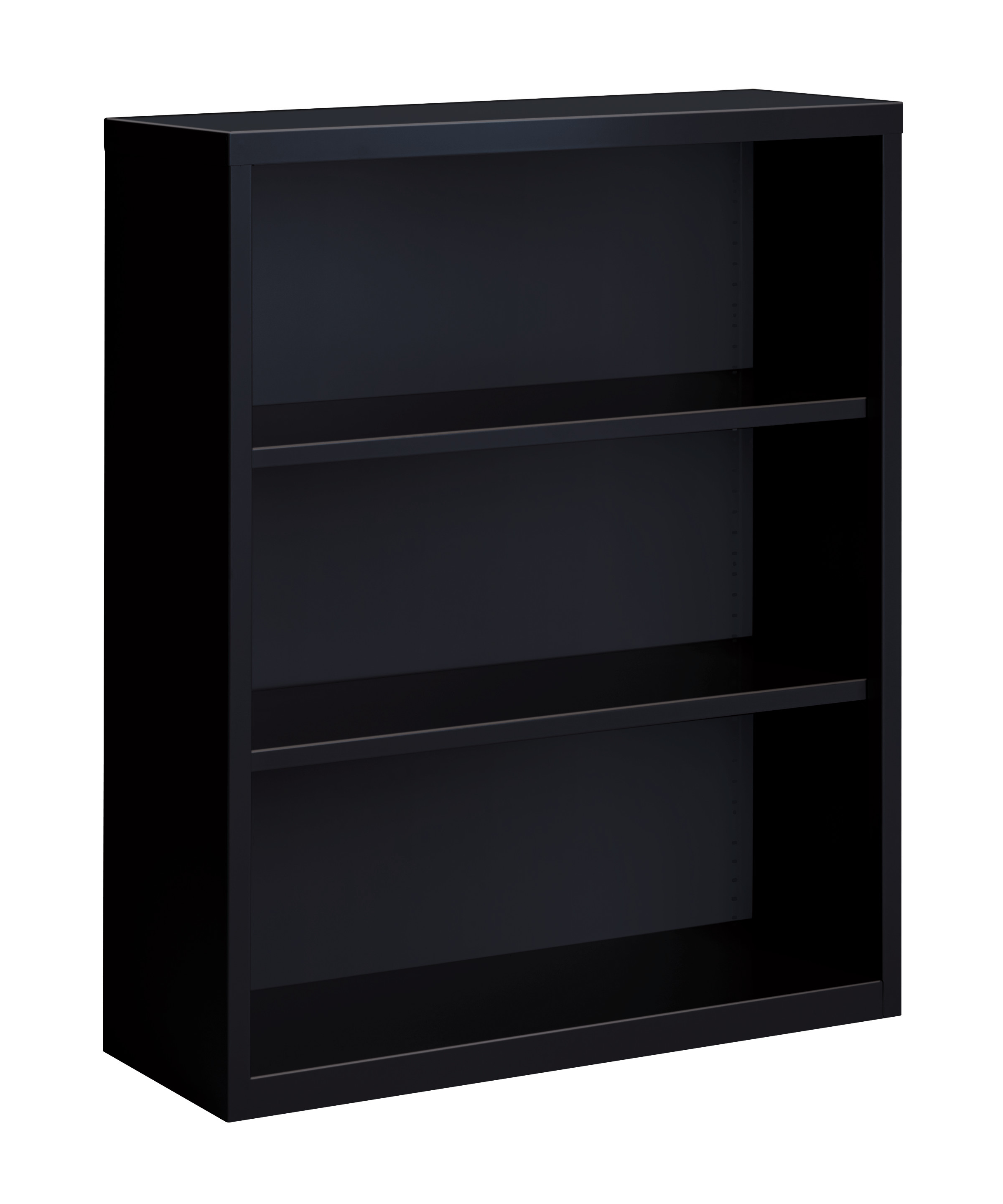 Hirsh 3 Shelf Metal Bookcase, 42in. Height, Black