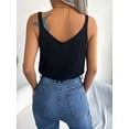 thumbnail image 6 of ZOELNIC Womens Tank Tops Crew Neck Spring Summer Camisole Metal Buckle Straps Cami Top Sleeveless Knitted Shirt, L, 6 of 7