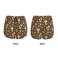 thumbnail image 5 of Lsque Mushrooms And Autumn Leaves Printed Women's Running Shorts with Liner Pockets,Elastic Quick Dry Workout Athletic Gym Yoga Shorts,Womens High Waist Shorts-XX-Large, 5 of 9