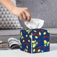 thumbnail image 6 of Fuzoiu Lemons And Chili Print Tissue Box Cover Holder, Square Leather Tissue Box,PU Leather Decorative Organizer for Tabletop, Bathroom, Car, Office, 6 of 7
