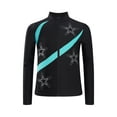 thumbnail image 5 of Miutii Girls Figure Ice Skating Training Jacket Rhinestones Sparkly Gymnastics Winter Sports Training Warm Coat Blue Green 10, 5 of 7