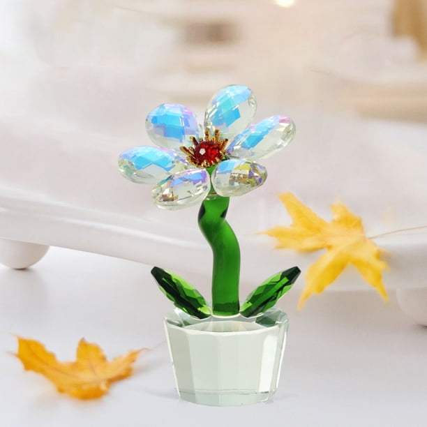 Simulación de Flores con Núcleo de Cristal para Decoración de Porche, Oficina, Escritorio, Regalo de Vacaciones