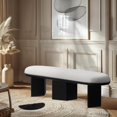 thumbnail image 2 of Meridian Furniture Wilshire Cream Boucle Fabric Bench, 2 of 15