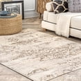 thumbnail image 1 of nuLOOM Freja Distressed Area Rug, 8' Round, Beige, 1 of 4