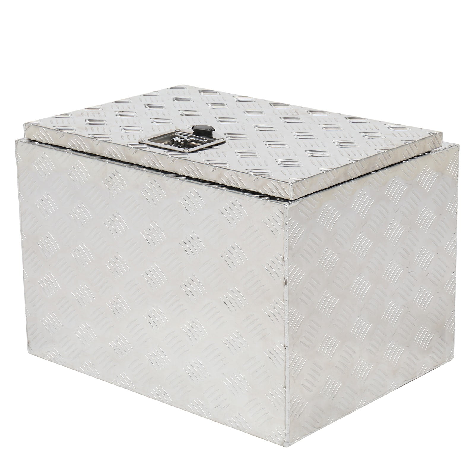 24-Inch Heavy-Duty Aluminum Underbody Toolbox - 5 Bar Tread Design for Trucks, RVs, and Trailers – Secure Storage with Lock & Keys