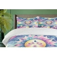 thumbnail image 3 of Ambesonne Sun and Moon Duvet Cover Set, Boho Sky Clouds Lunar, King, Pale Purple Blue and Cream, 3 of 5