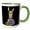 Green/White, variant on 3drose, Funny Cool Funky Llama Using Sewing Machine Cartoon, 11oz Mug