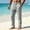 Gray, variant on Men’s Casual Cotton Linen Pants Elastic Drawstring Waist Pants Lightweight Breathable Loose Straight Leg Long Beach Sweatpants Big and Tall Size S-3XL Light Blue