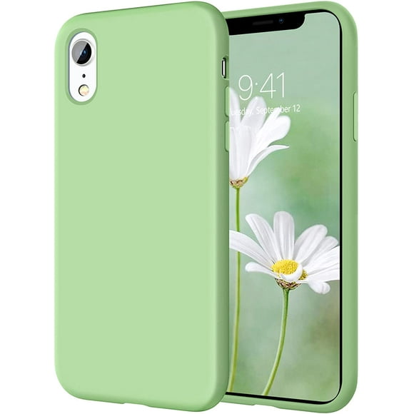 iPhone XR Cases, iPhone XR Case FYBTO Slim Lightweight Smooth Liquid Silicone Soft Gel Rubber Microfiber Lining Cushion Texture Cover Shockproof Protective Phone Cases for iPhone 10 XR, Light Blue