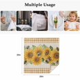 thumbnail image 5 of Sunflower Cloth Napkins, Green Botanical Yellow Floral Rustic Plaid Washable and Reusable Dinner Napkins Set of 8, Table Napkin for Kitchen Party Birthday Wedding Hotel Housewarming 20"x20", 5 of 9