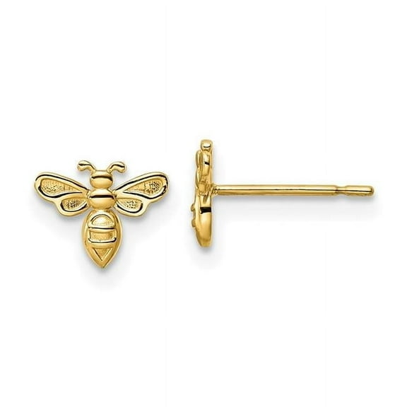 Finest Gold 14K Yellow Gold Bumble Bee Post Earrings