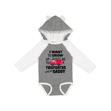 

Inktastic I Want To Grow up To Be a Firefighter Like My Daddy Gift Baby Boy or Baby Girl Long Sleeve Bodysuit