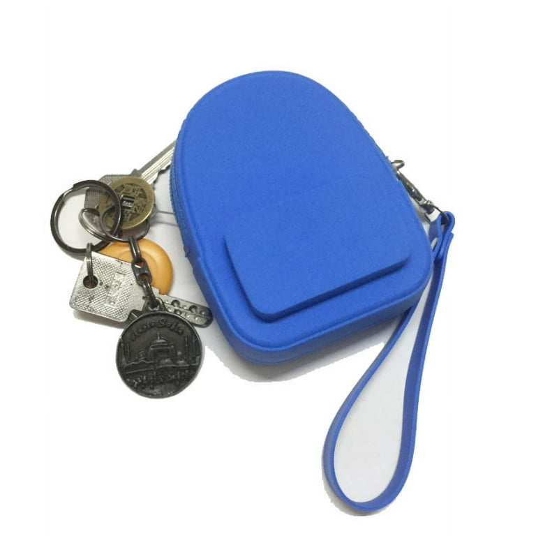 Simple Mini Coin Purse, Portable Zipper Storage Bag With Keyring