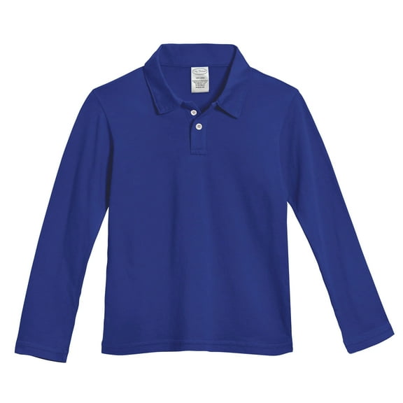 Made in USA Long Sleeve Solid Jersey Polo | Uniform Royal
