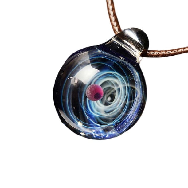 Sonducket Colgante de cristal nebulosa collar hecho a mano cósmico suerte mujeres pareja joyería San Valentín encanto hacer moda Unisex Ropa, zapatos y accesorios Miscelánea Azul Perla roja rosa Sonducket AP014845-01