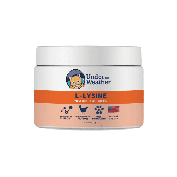 Under the Weather Pet | L-lysine Powder Cat Supplement | Natural Vet Formulated Lysine Powders for Cats and Kittens