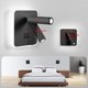 thumbnail image 3 of Aplique de pared LED Sincero moderno de 8 W con interruptor giratorio 350° negro 6000 K, 3 of 5