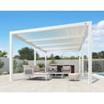 thumbnail image 5 of PURPLE LEAF Outdoor Louvered Pergola 12'x20' Aluminum Gazebo Modern White Patio Metal Pergola with Adjustable Rainproof Hardtop for Garden Lawns Yard, 5 of 9