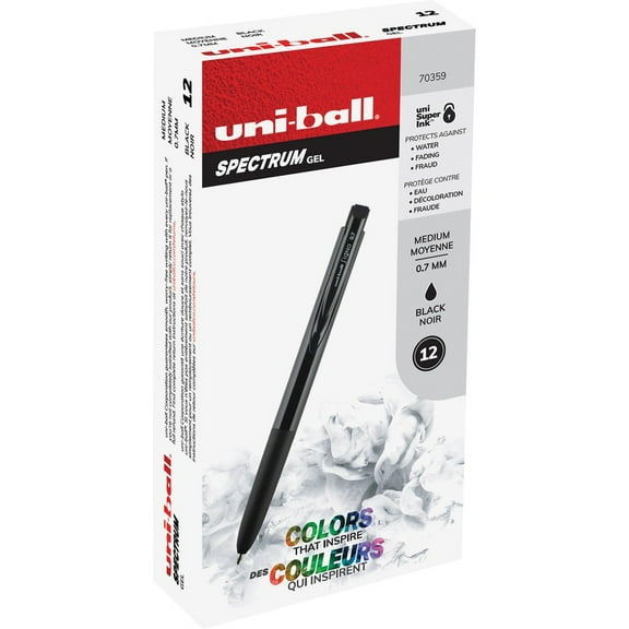 uni-ball Spectrum Gel Pen - 0.7 mm Pen Point Size - Black Gel-based Ink - 1 Dozen | Bundle of 2 Dozen
