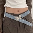 thumbnail image 4 of Yokua 2000s Girls Belt Butterfly Buckle Belt Vintage Waistband Bead Trim Waist Strap, 4 of 15