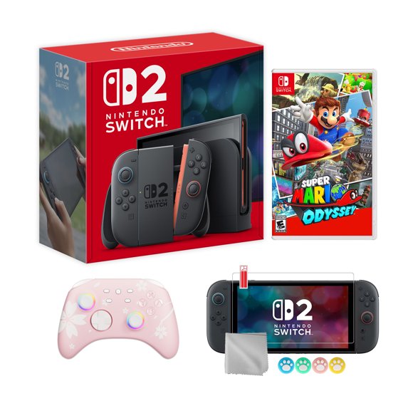 Nintendo Switch 2 Console 256GB 7.9-Inch 1080P HDR Touch Screen, Joy-Con 2 with Mouse Sensor, Dock, with Super Mario Odyssey And Mytrix Wireless Switch Pro Controller & Accessories