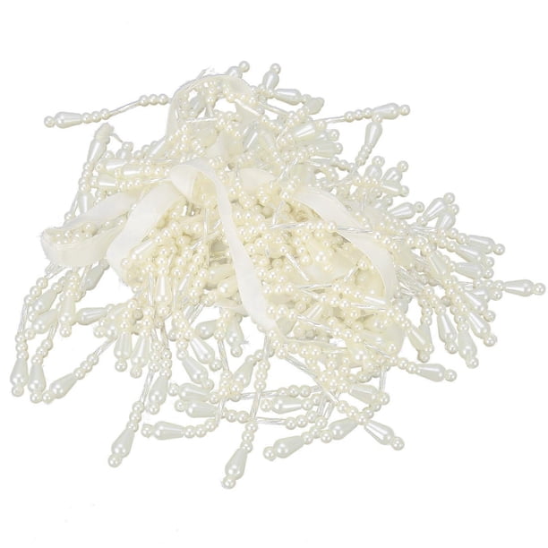 Pearl Beads Tassel Ribbon Edge Trim Pendant Hand Made Craft DIY Clothes Curtain Accessories(7.5cm Width )