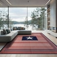 thumbnail image 2 of ODIKA 8'x10' Washable Area Rug Front Striped Door Patriotic Vintage Center Generic Stars Bordered for King Size Bedroom Under Bed, Master Suite, Non-Shedding, Easy Care, 2 of 7