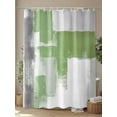 thumbnail image 4 of Fsddascl Sage Green Gray Shower Curtain Set - 54" x 78" Washable Bathtub Curtain with 12 Hooks, Oil Painting Geometric Abstract Modern Waterproof Fabric Stall Shower Curtains for Bathroom/Bathtub, 4 of 6
