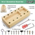 thumbnail image 2 of Inslat Juego de tablero de destornilladores Montessori Herramienta de juguete Montessori de madera para niños de 3 4 5 años Tablero de tornillos educativo Juguetes de aprendizaje sensorial STEM Juguet, 2 of 7
