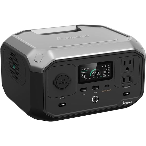 AMPACE 300W Power Station Andes 300 Solar Generator for Phone$$Garden & Patio