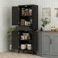 thumbnail image 2 of HOMCOM 67" Kitchen Pantry Storage Cabinet with Doors and Shelves, Black, 2 of 10