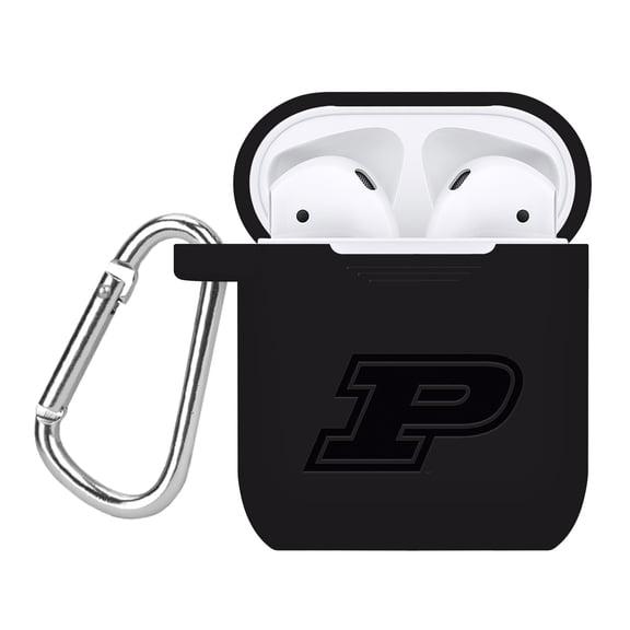 Purdue Boilermakers Engraved Silicone Case Cover Compatible with Apple AirPods Gen 1 & 2 (Black) by Affinity Bands